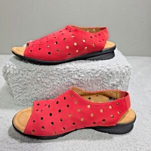Comfortivia Pillowtop Petal Red Sandals Size 7.5 Lightweight Breathable Peep Toe